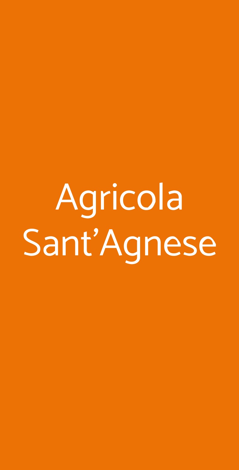 Agricola Sant'Agnese Milano menù 1 pagina