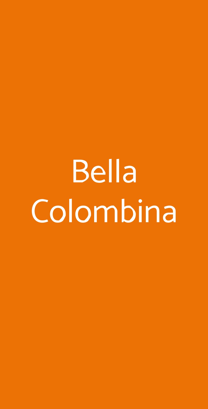 Bella Colombina Milano menù 1 pagina