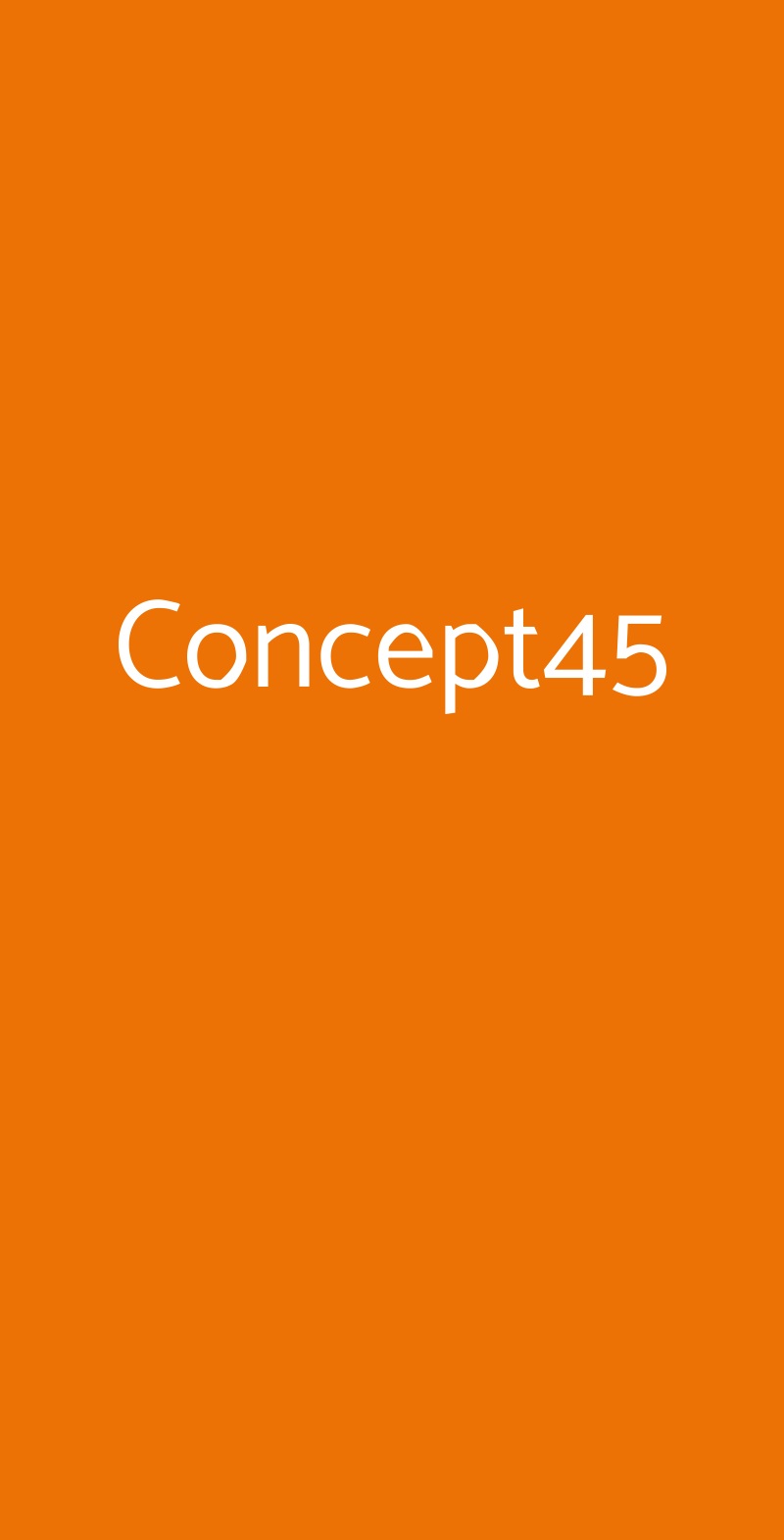 Concept45 Milano menù 1 pagina