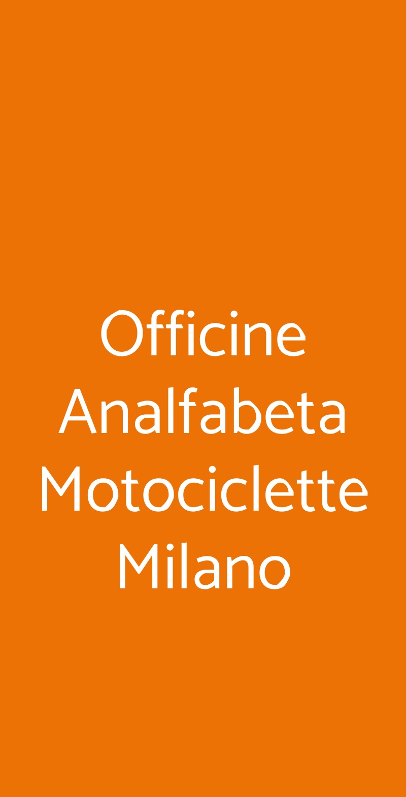 Officine Analfabeta Motociclette Milano Milano menù 1 pagina