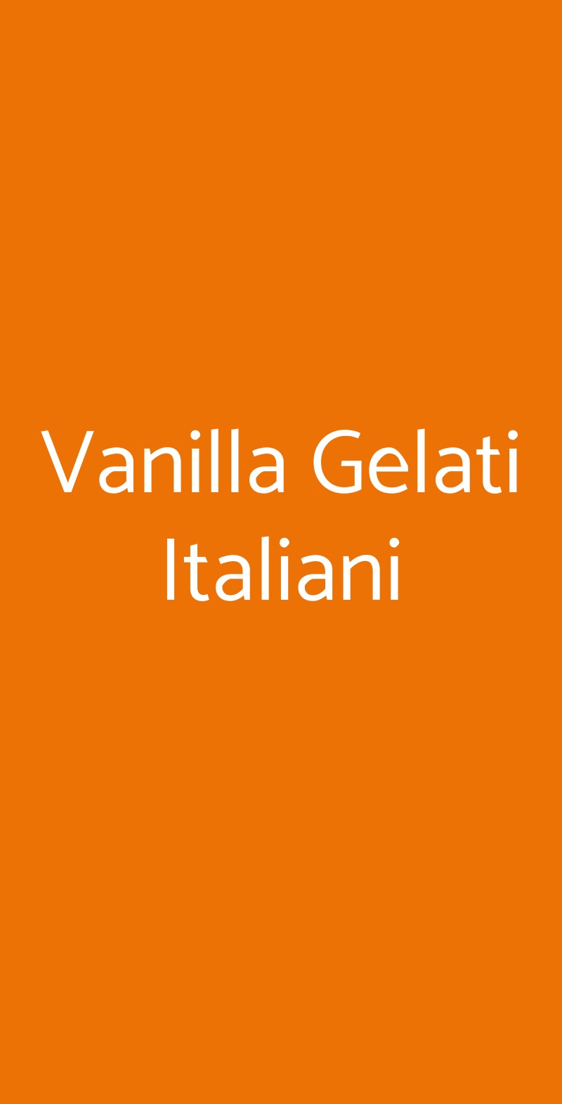 Vanilla Gelati Italiani Milano menù 1 pagina