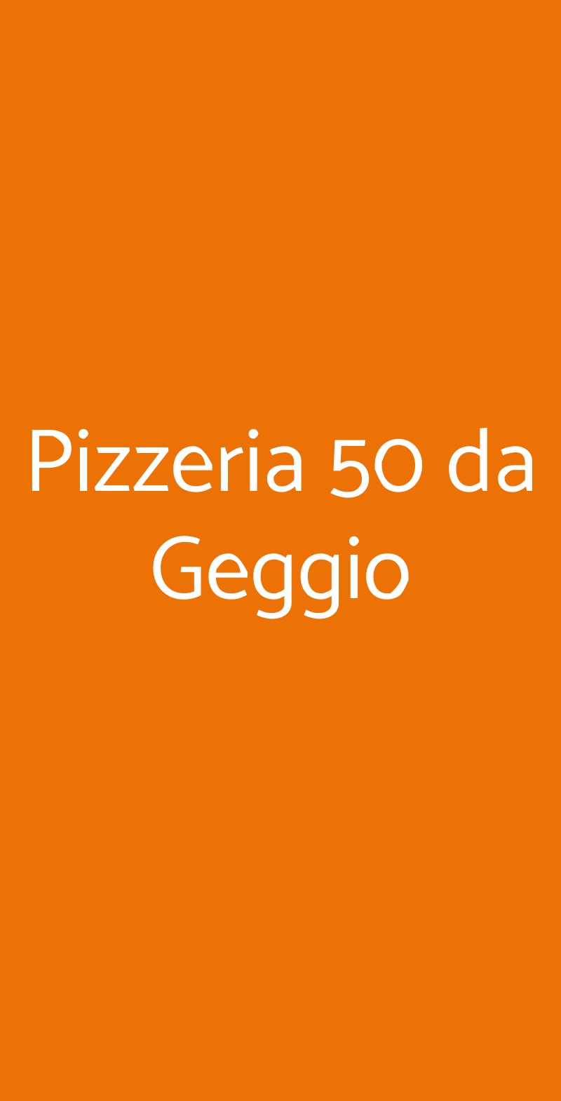Pizzeria 50 da Geggio Milano menù 1 pagina