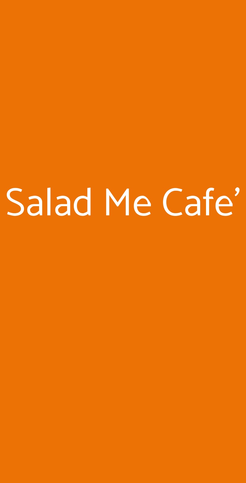 Salad Me Cafe' Milano menù 1 pagina