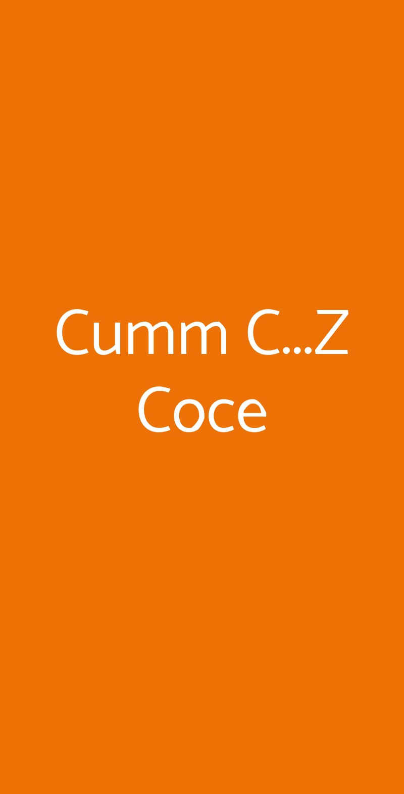 Cumm C...Z Coce Milano menù 1 pagina