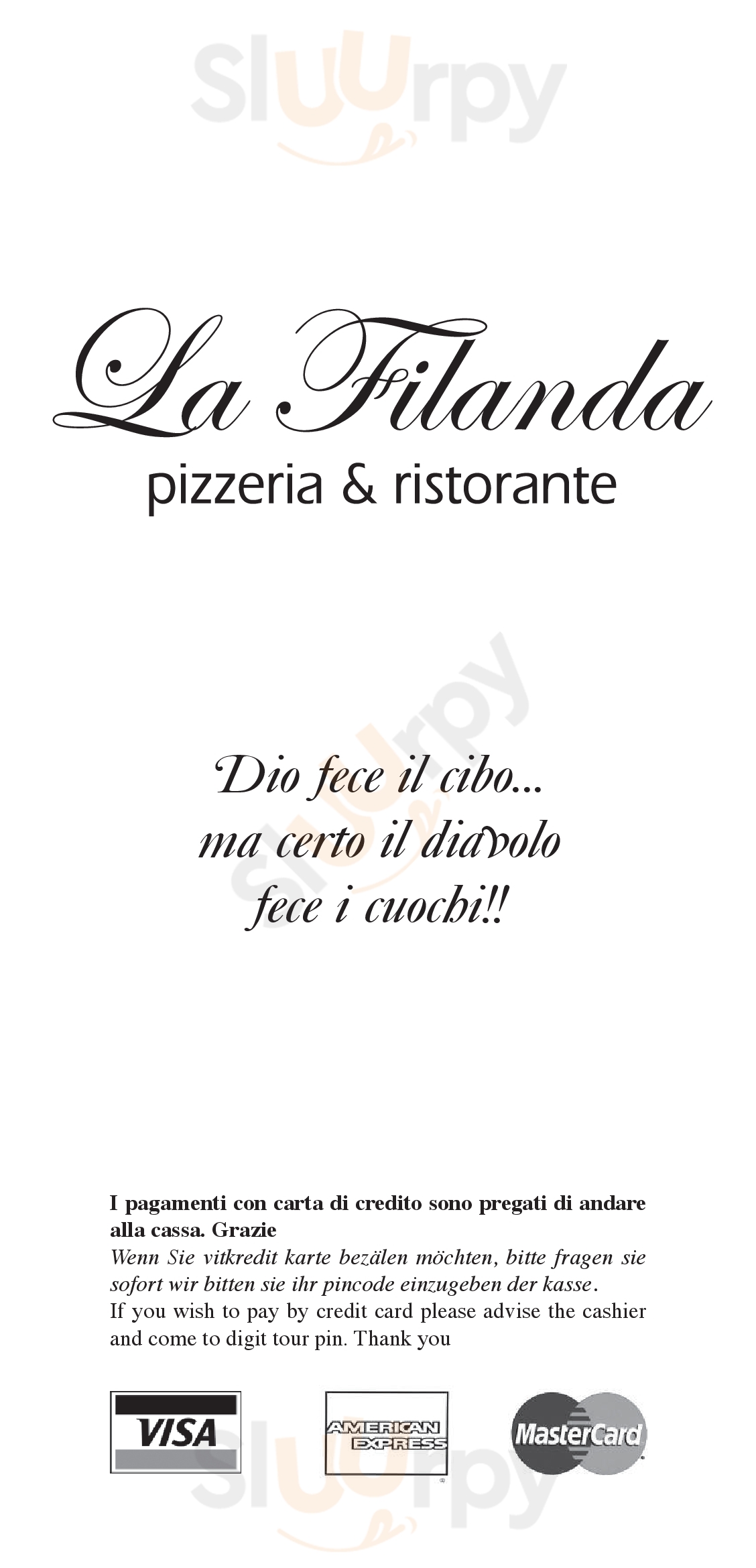 Pizzeria Ristorante La Filanda Iseo menù 1 pagina
