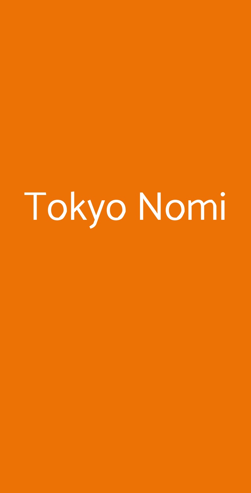 Tokyo Nomi Milano menù 1 pagina