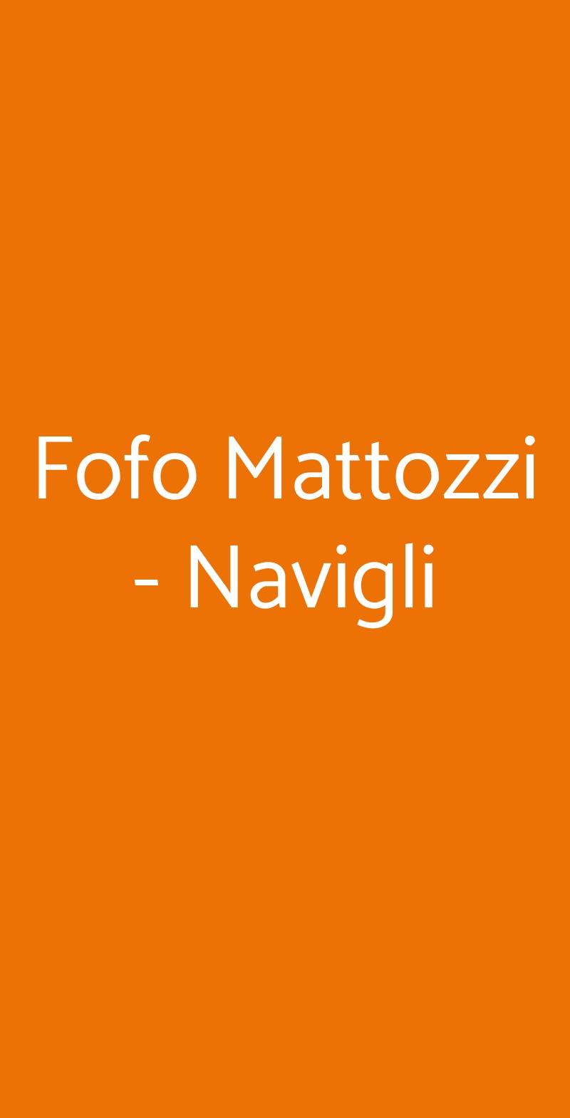 Fofo Mattozzi - Navigli Milano menù 1 pagina