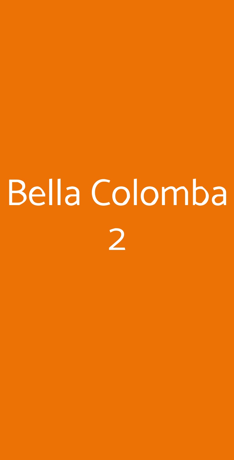Bella Colomba 2 Milano menù 1 pagina