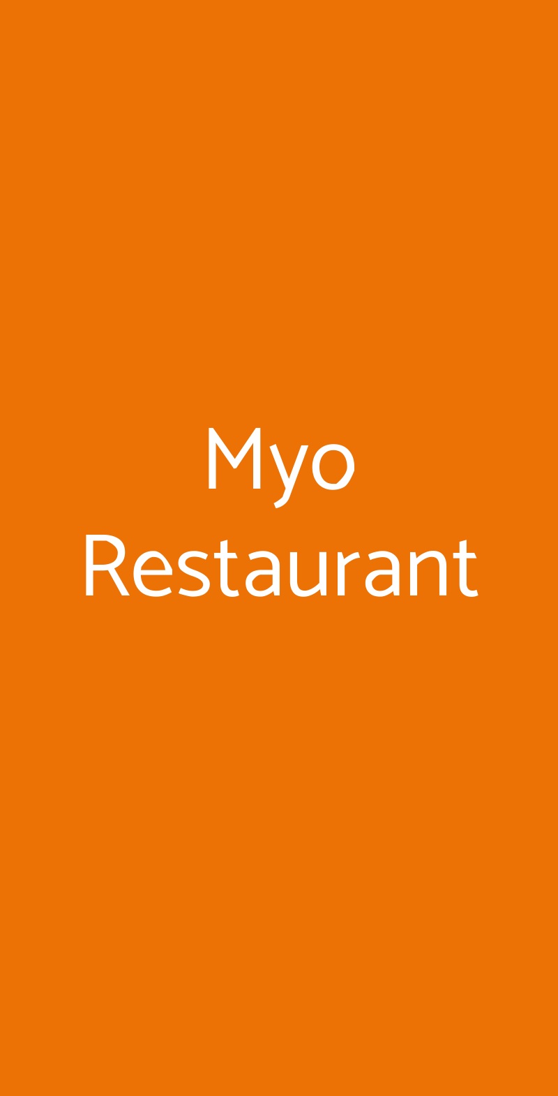 Myo Restaurant Milano menù 1 pagina