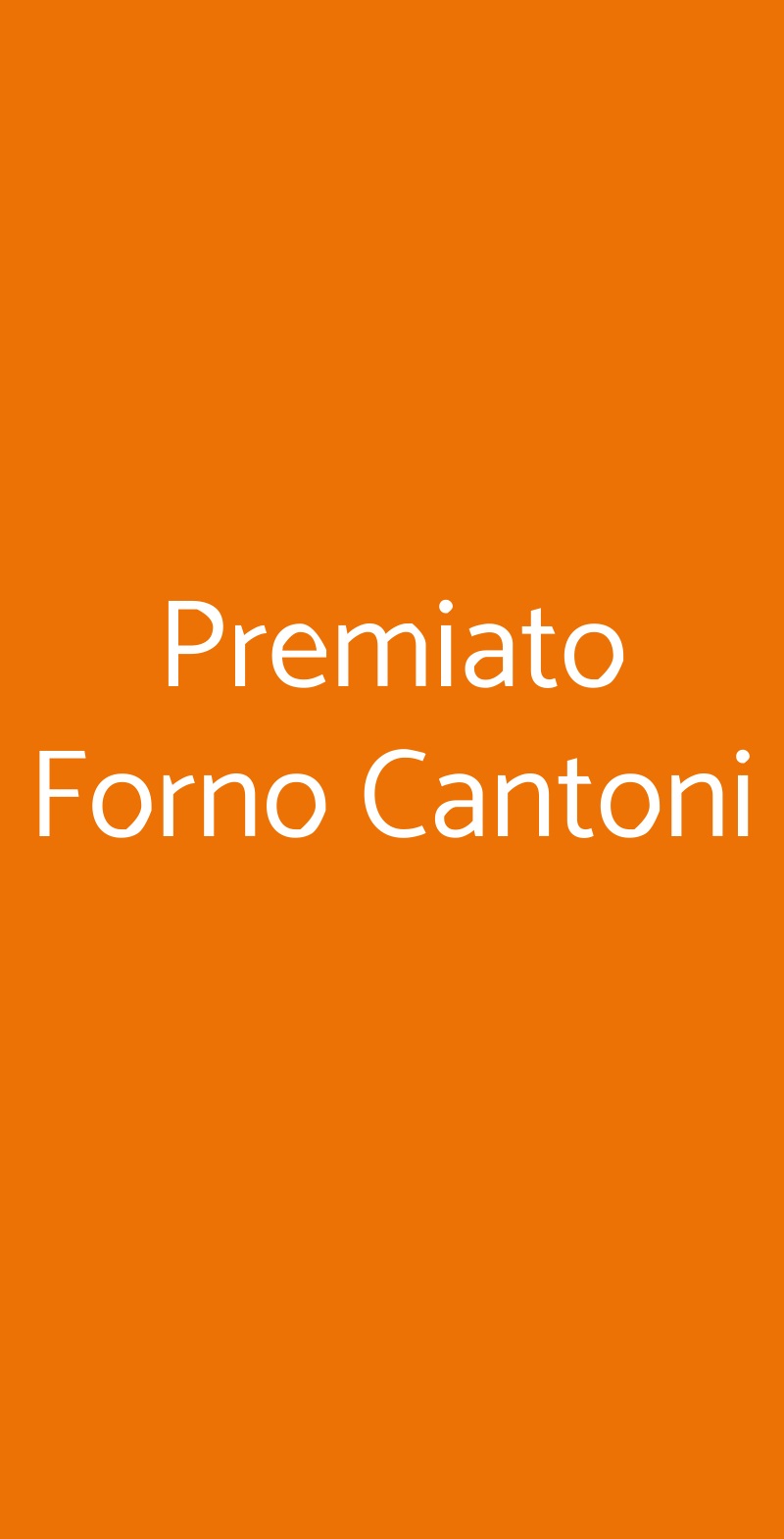 Premiato Forno Cantoni Milano menù 1 pagina