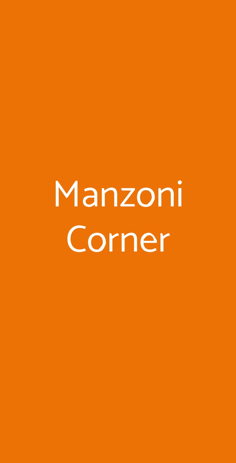 Manzoni Corner Cormano menù 1 pagina