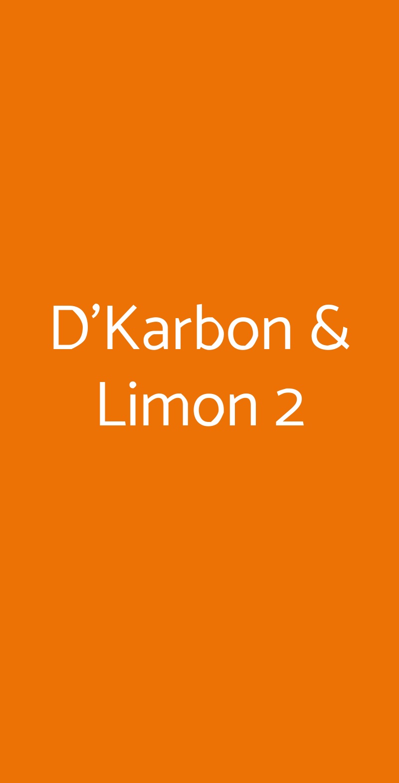 D'Karbon & Limon 2 Milano menù 1 pagina