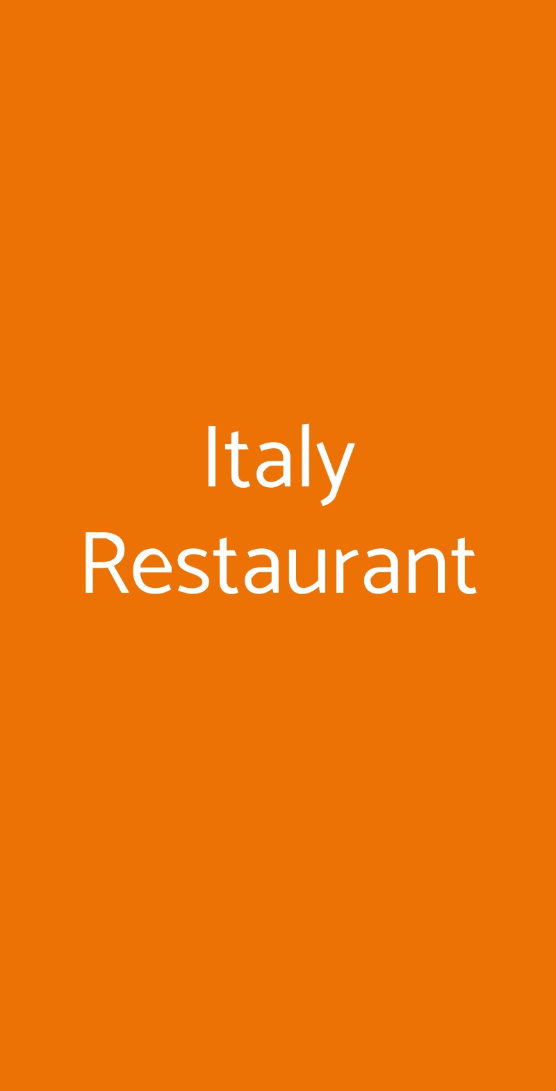 Italy Restaurant Milano menù 1 pagina