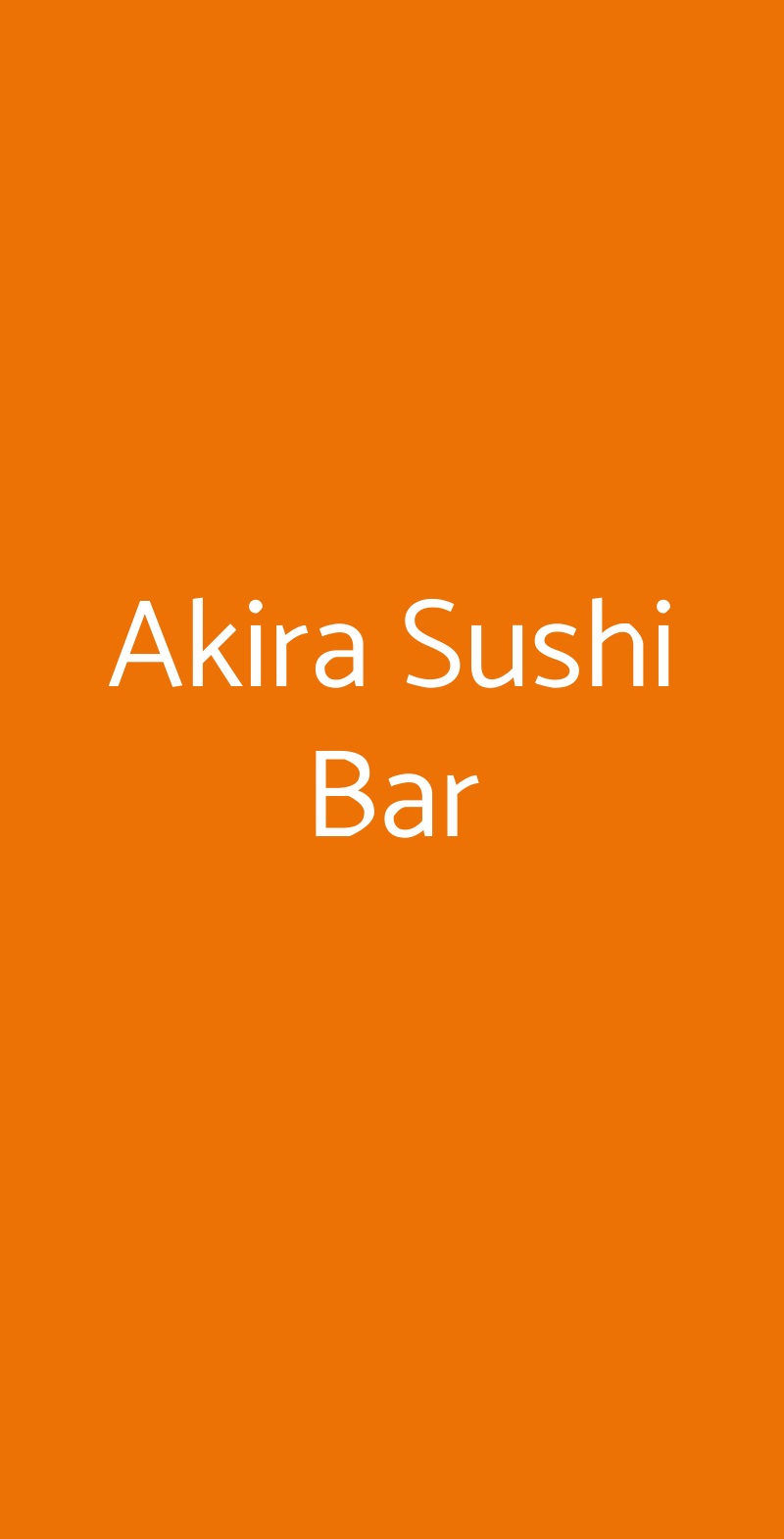 Akira Sushi Bar Milano menù 1 pagina