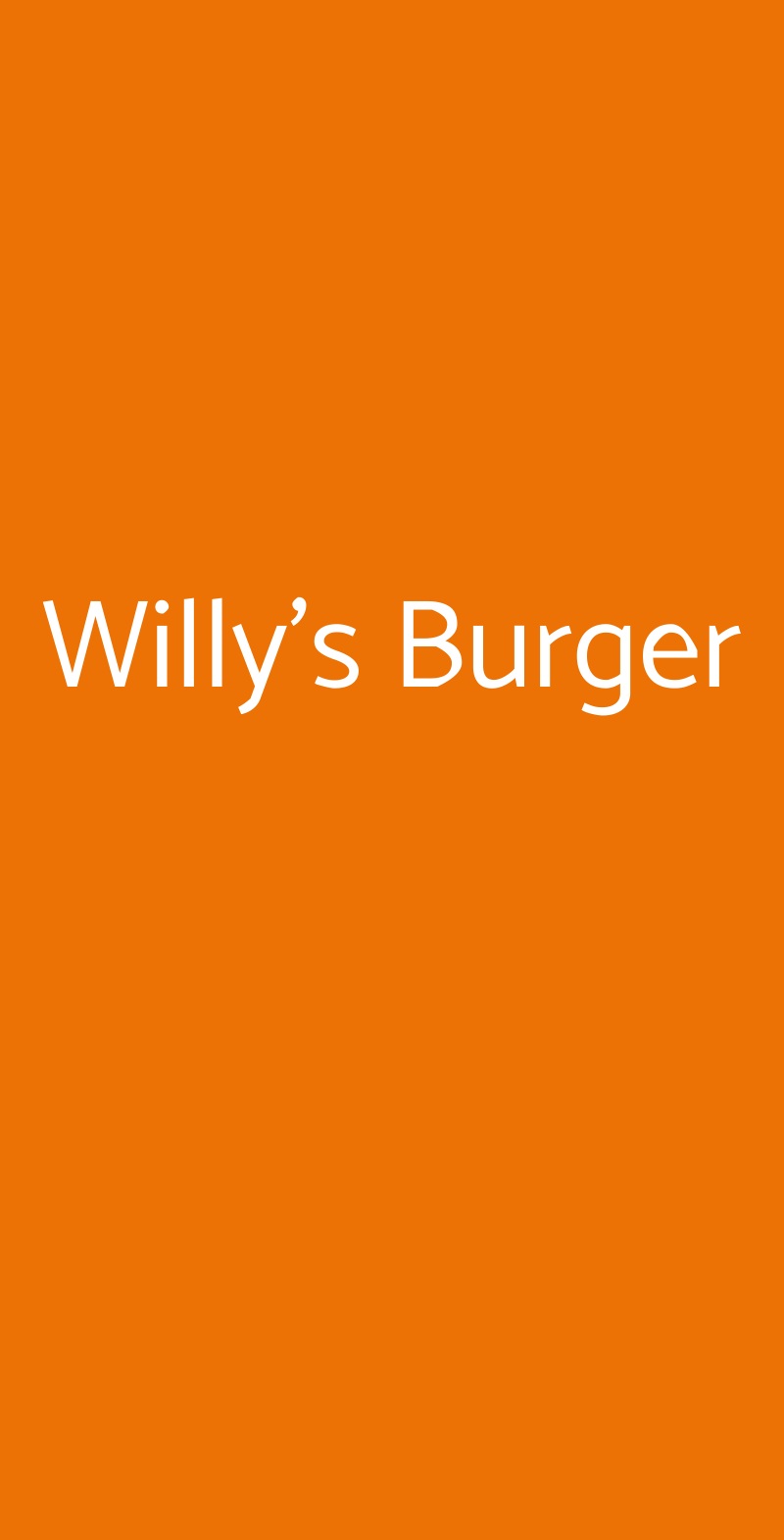 Willy's Burger Milano menù 1 pagina