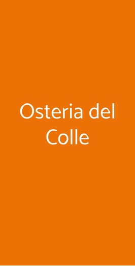 Osteria Del Colle, Canegrate