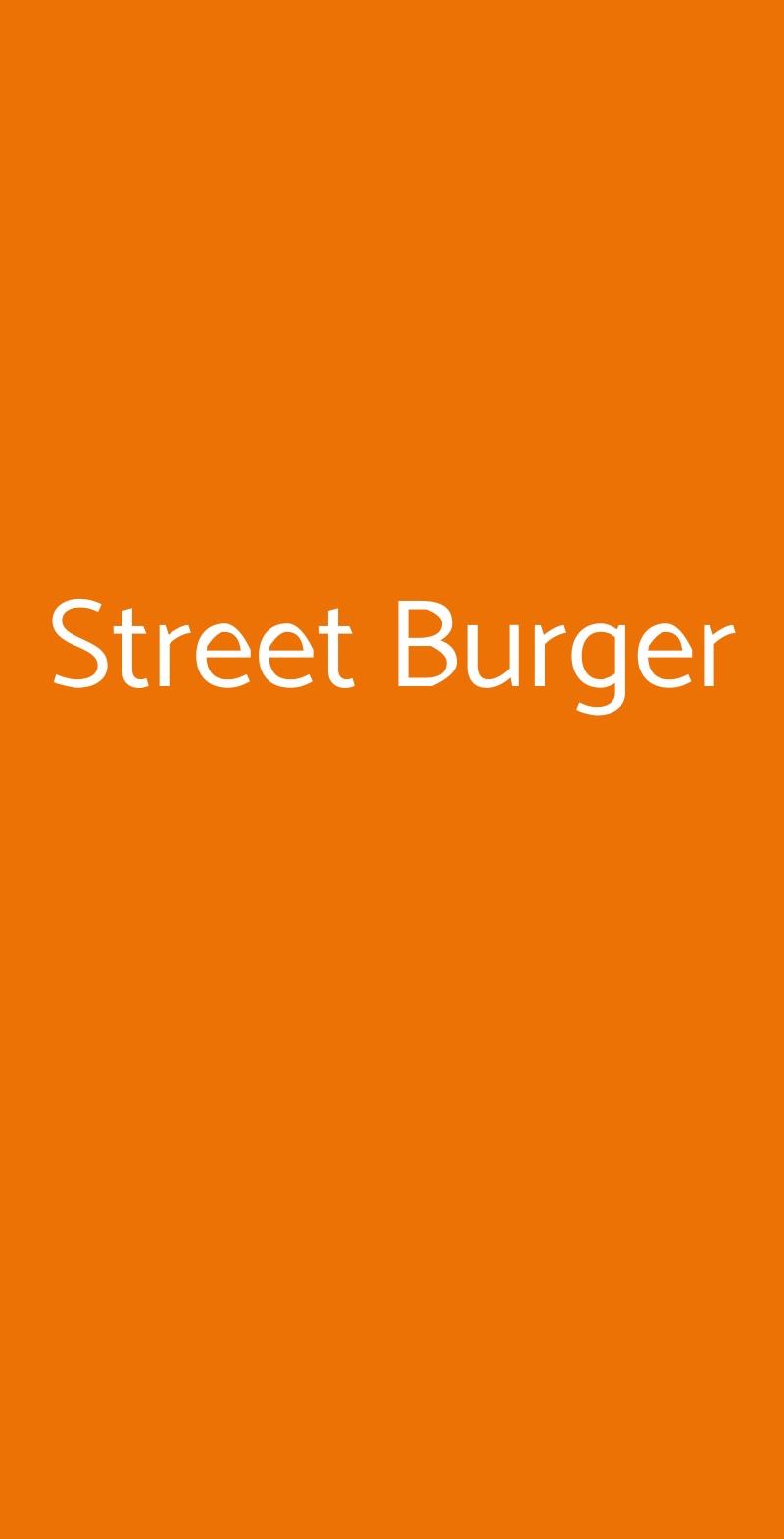 Street Burger Milano menù 1 pagina