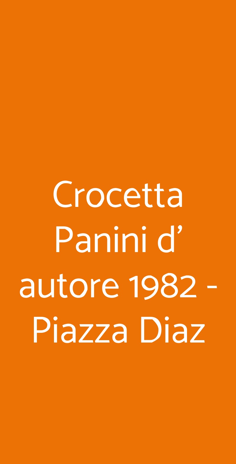 Crocetta Panini d' autore 1982 - Piazza Diaz Milano menù 1 pagina