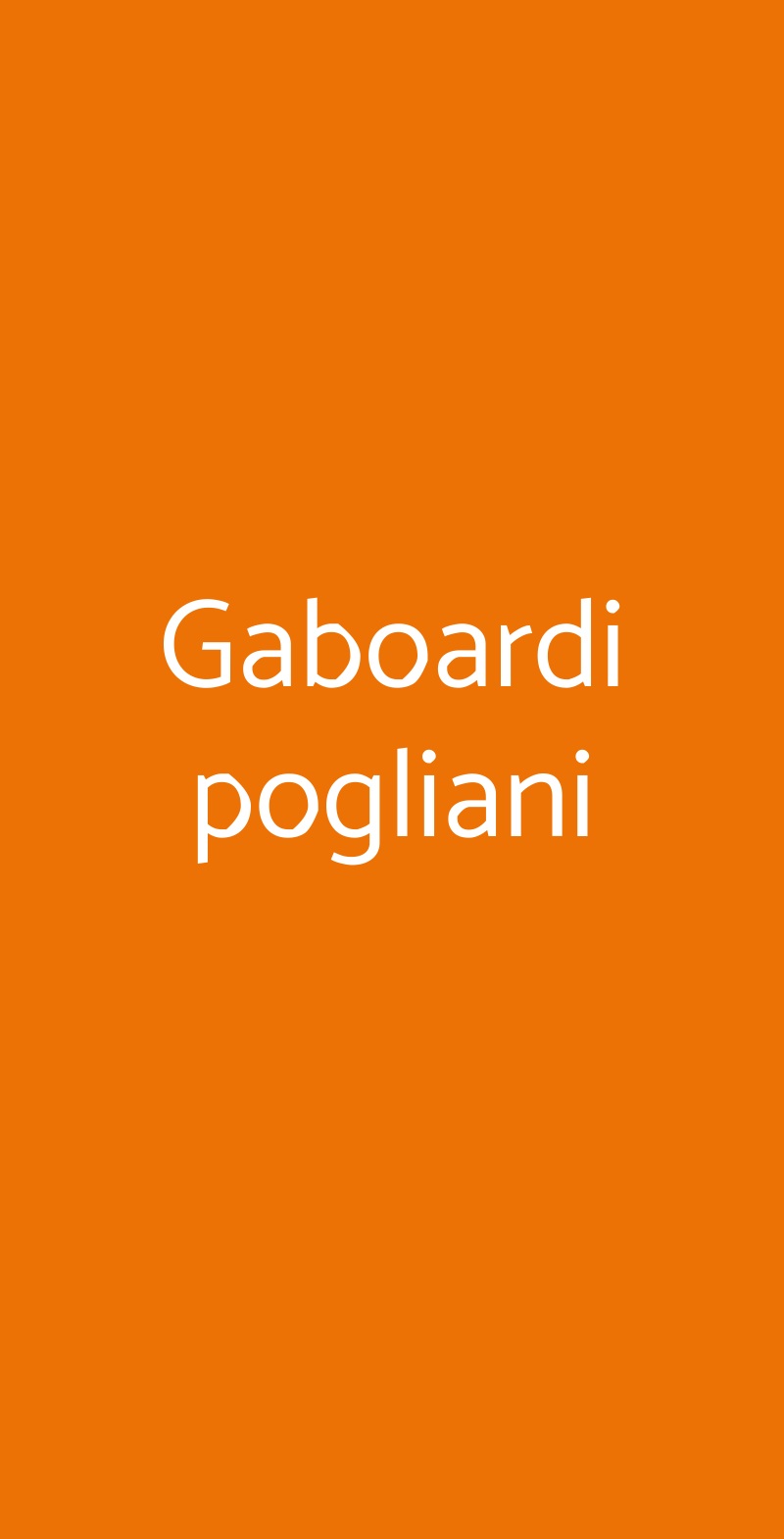 Gaboardi pogliani Milano menù 1 pagina