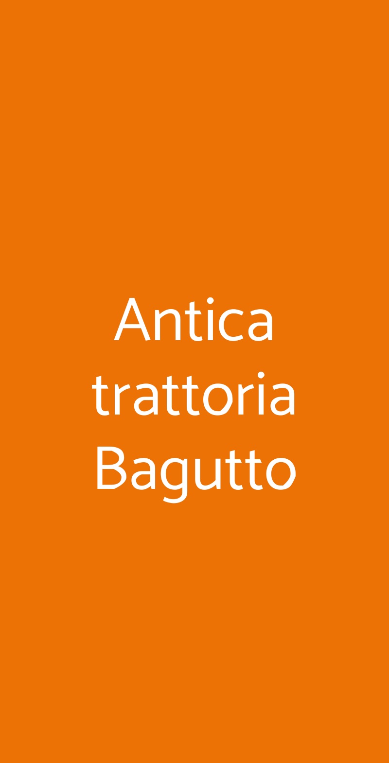 Antica trattoria Bagutto Milano menù 1 pagina