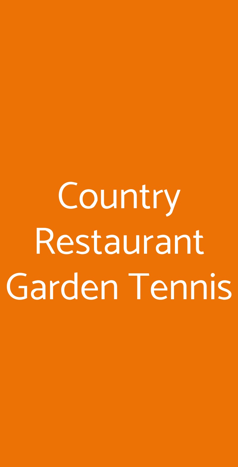 Country Restaurant Garden Tennis Novate Milanese menù 1 pagina