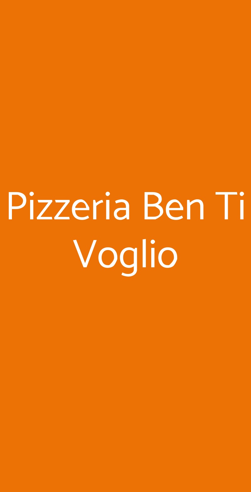 Pizzeria Ben Ti Voglio Milano menù 1 pagina