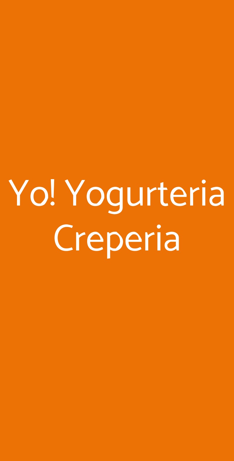 Yo! Yogurteria Creperia Milano menù 1 pagina