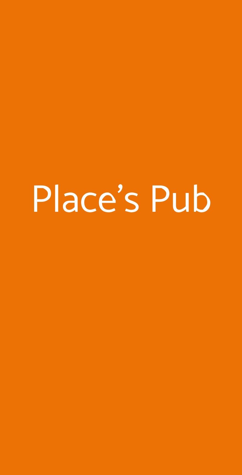 Place's Pub Cusano Milanino menù 1 pagina