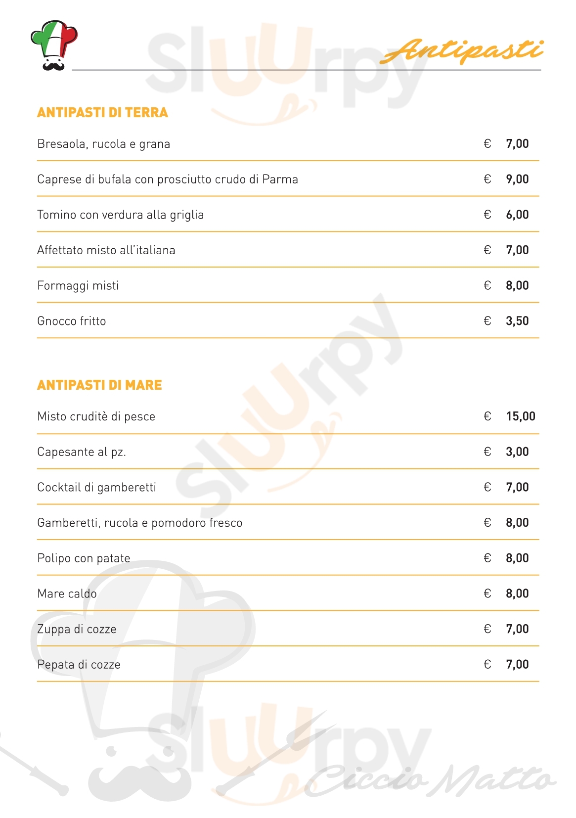 Ciccio Matto - Ristorante Griglieria Pizzeria Arluno menù 1 pagina
