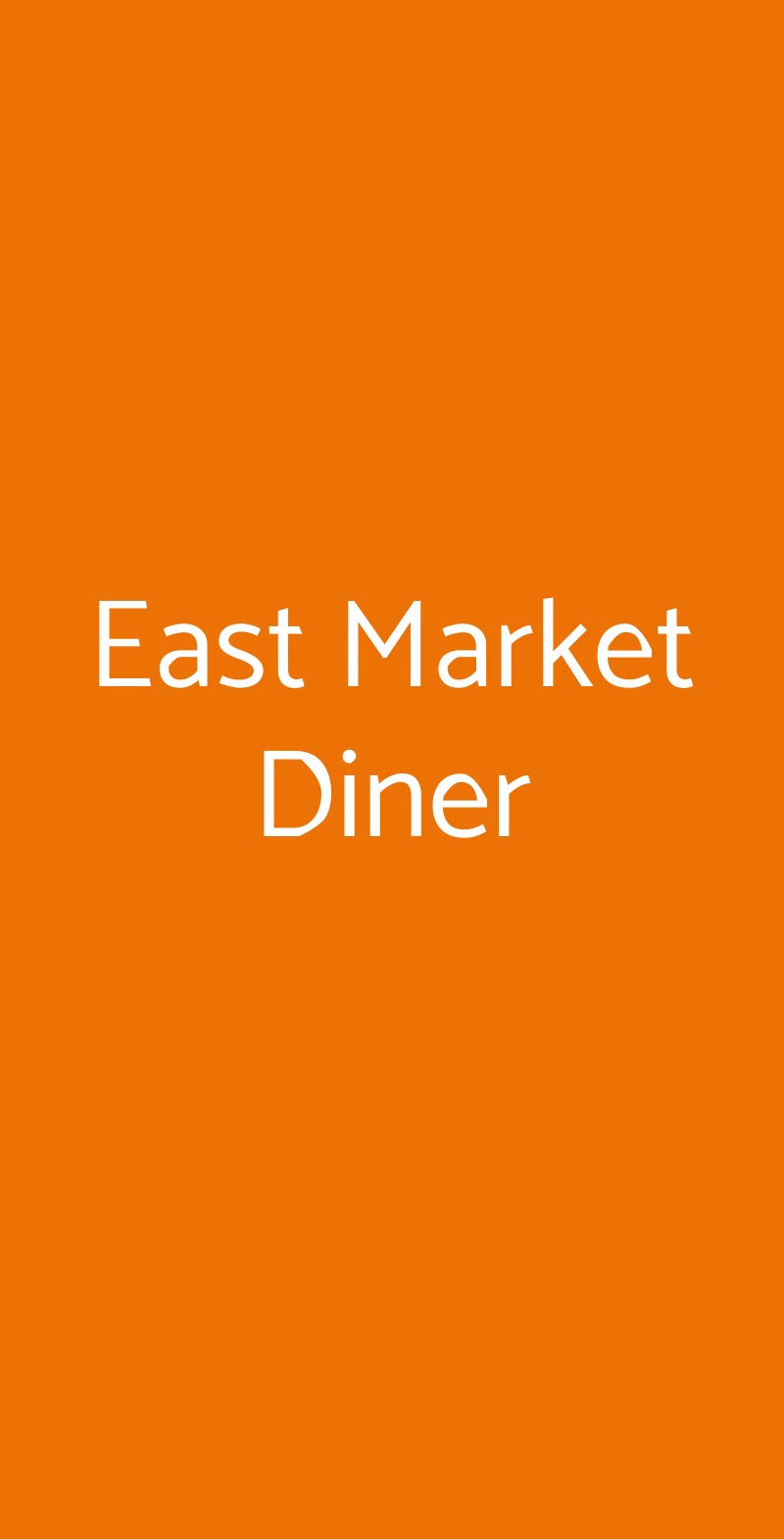 East Market Diner Milano menù 1 pagina