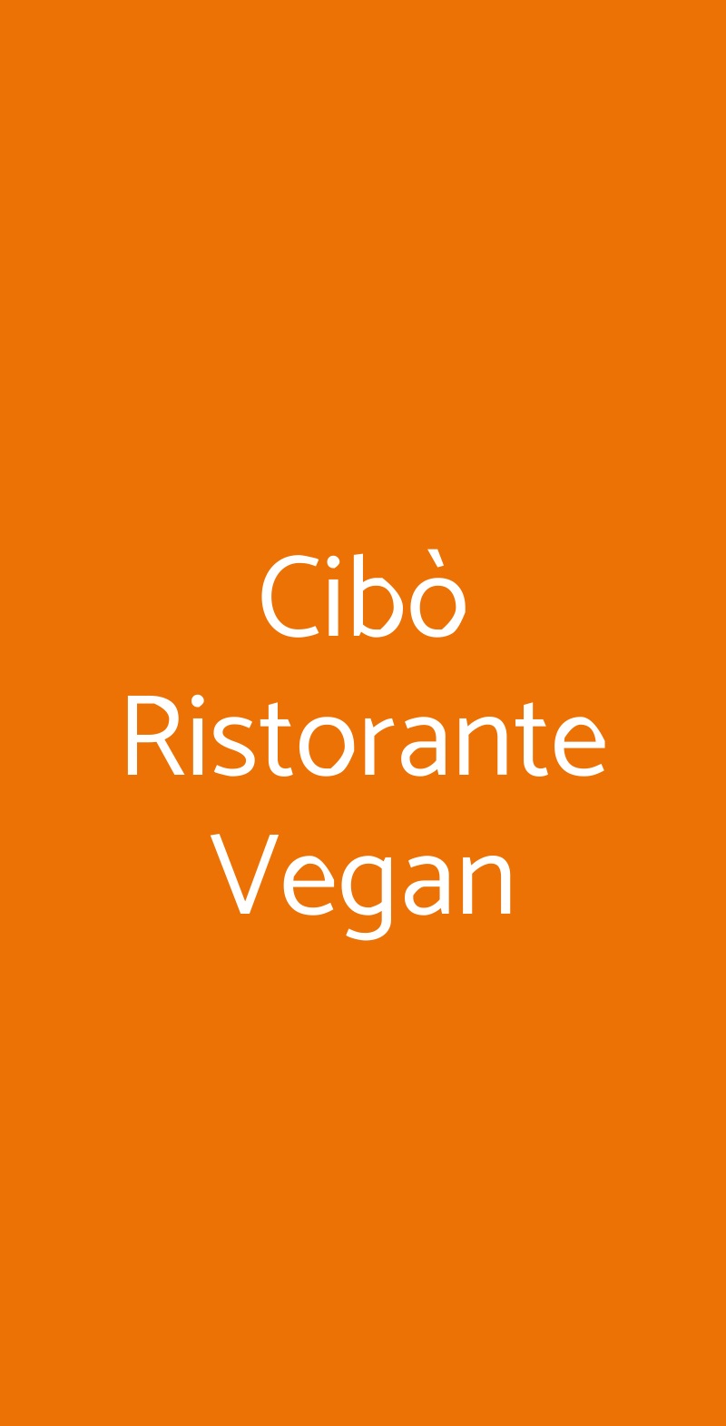 Cibò Ristorante Vegan Milano menù 1 pagina