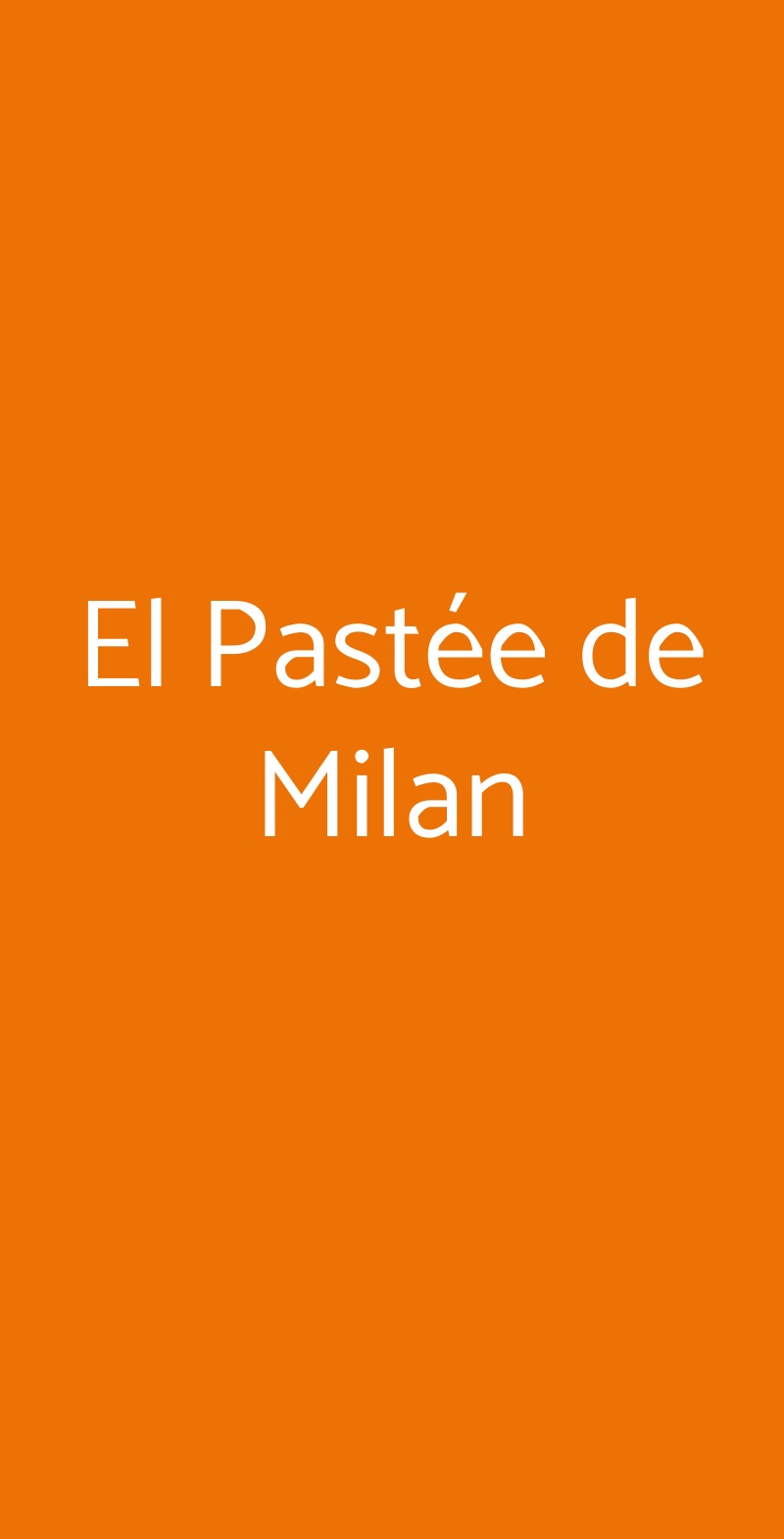 El Pastée de Milan Milano menù 1 pagina