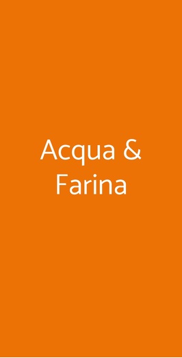 Acqua & Farina, Bareggio