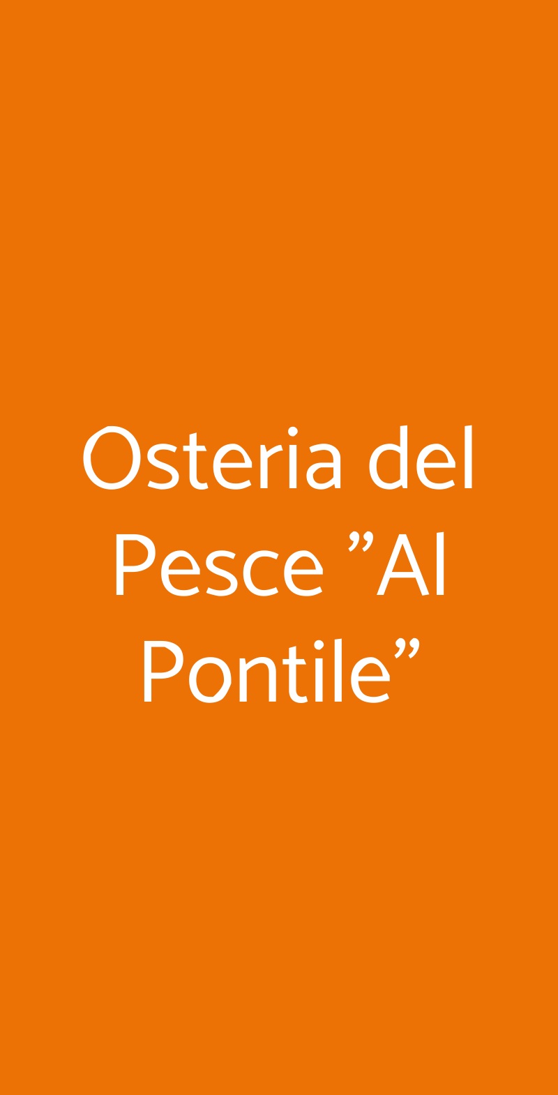 Osteria del Pesce "Al Pontile" Milano menù 1 pagina