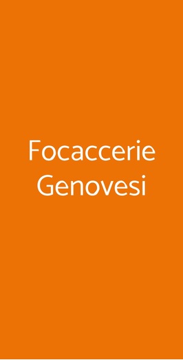 Focaccerie Genovesi