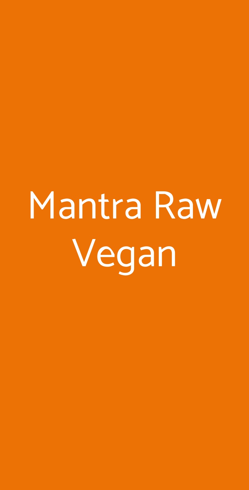 Mantra Raw Vegan Milano menù 1 pagina