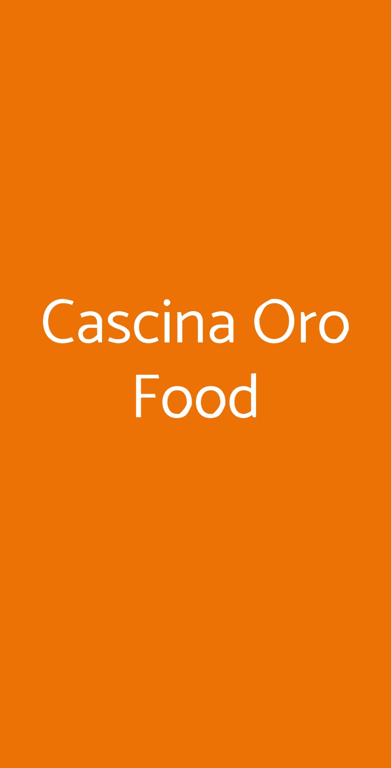 Cascina Oro Food Milano menù 1 pagina