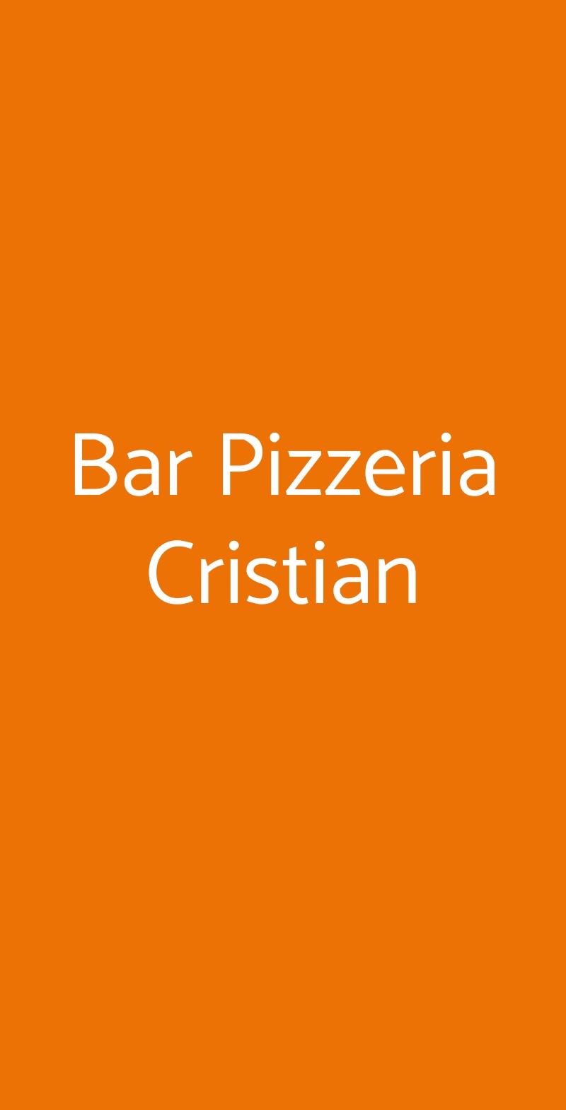 Bar Pizzeria Cristian Milano menù 1 pagina