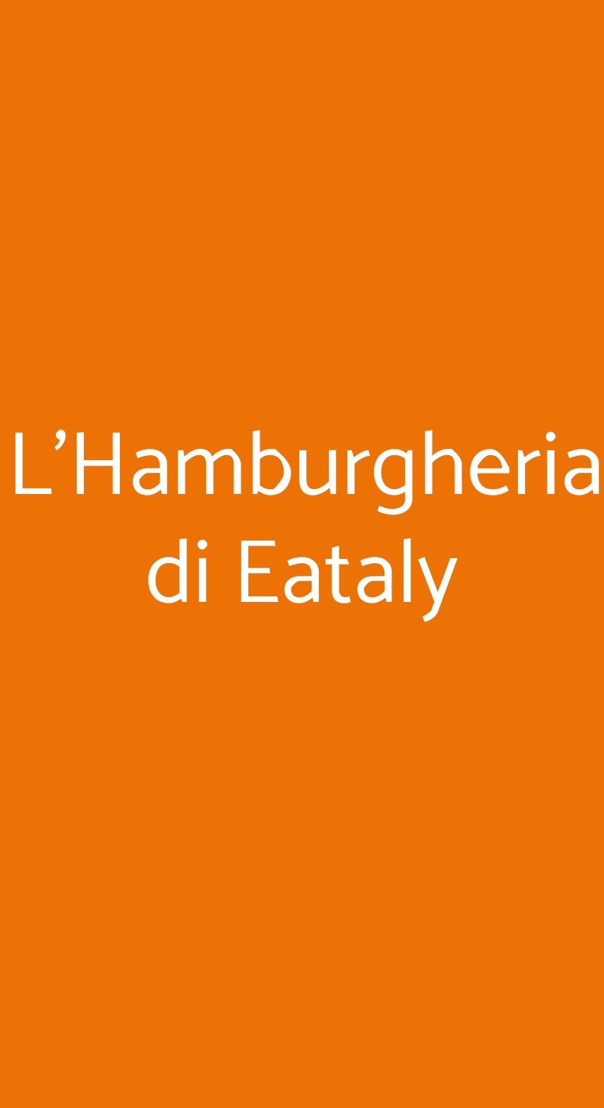 L’Hamburgheria di Eataly Milano menù 1 pagina
