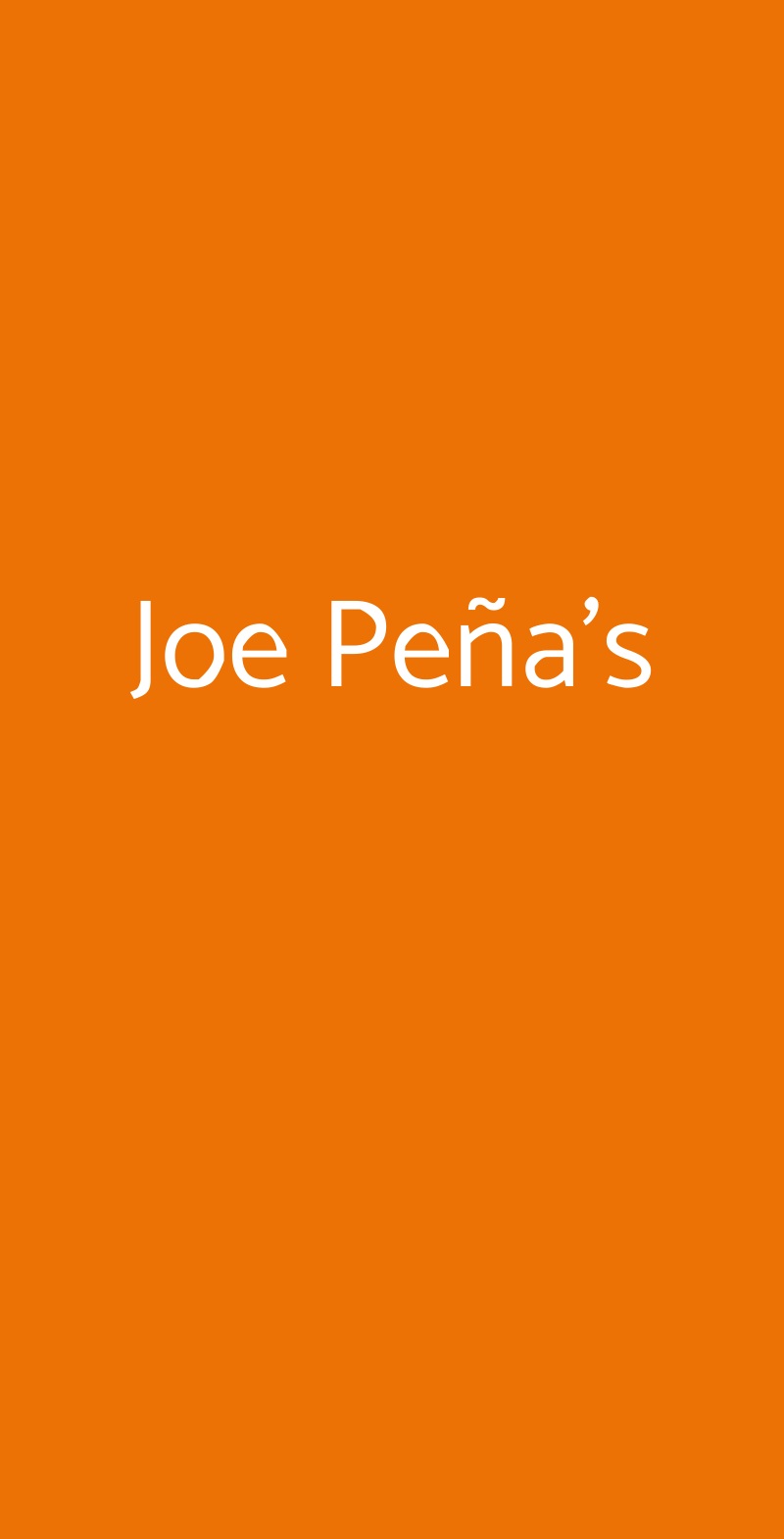 Joe Peña's Milano menù 1 pagina
