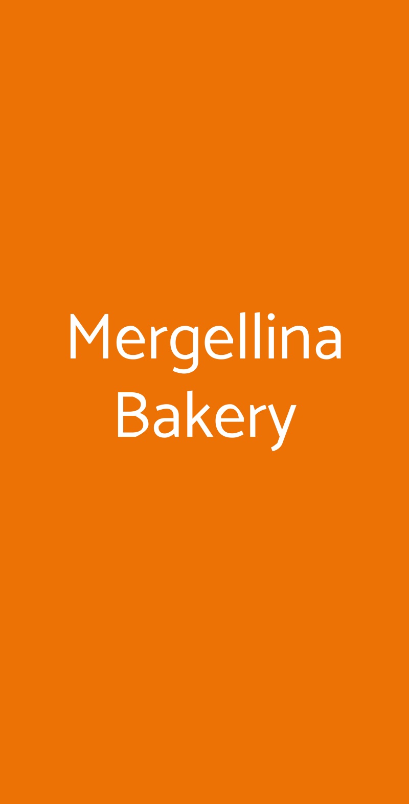 Mergellina Bakery Milano menù 1 pagina