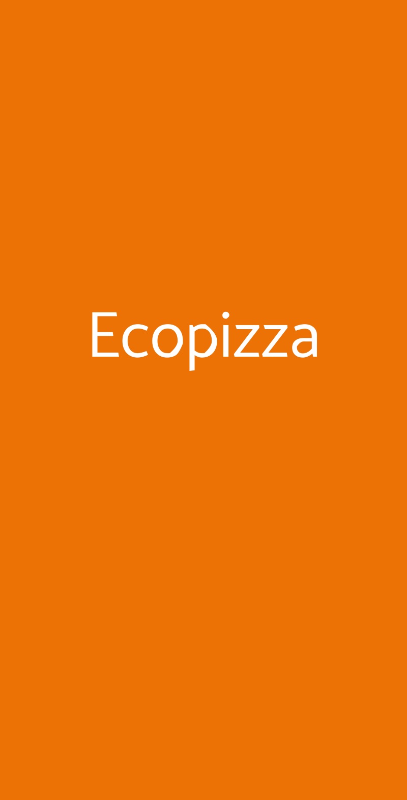 Ecopizza Milano menù 1 pagina