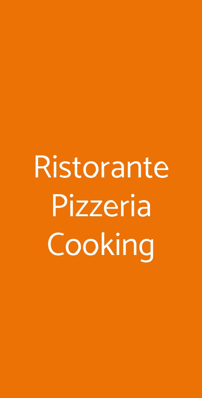 Ristorante Pizzeria Cooking Milano menù 1 pagina