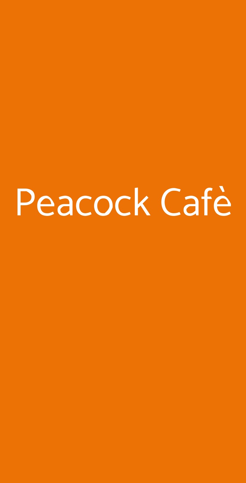 Peacock Cafè Milano menù 1 pagina