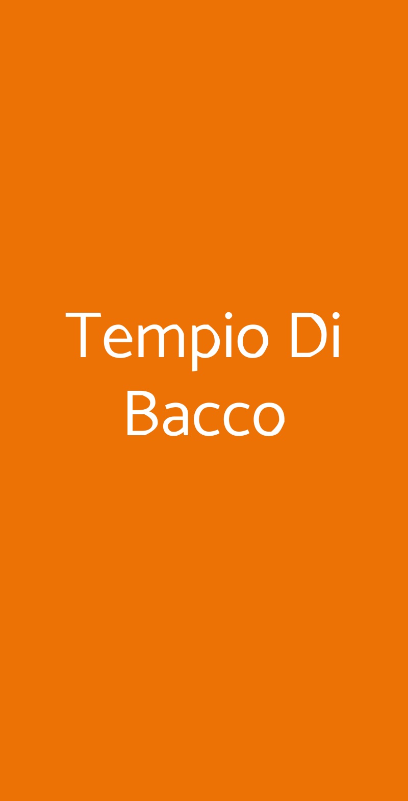 Tempio Di Bacco Milano menù 1 pagina