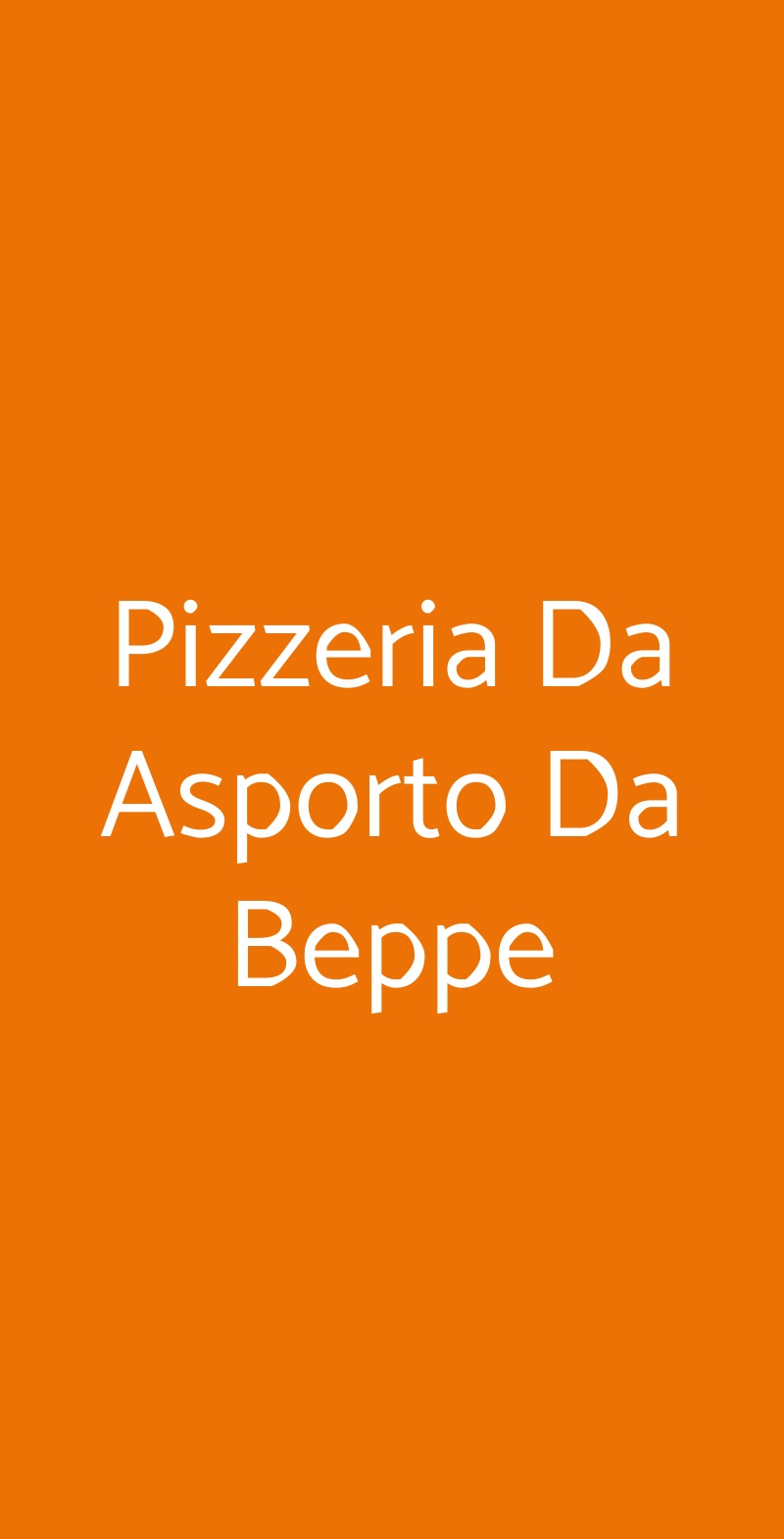 Pizzeria Da Asporto Da Beppe Pavia menù 1 pagina