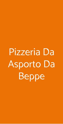Pizzeria Da Asporto Da Beppe, Pavia
