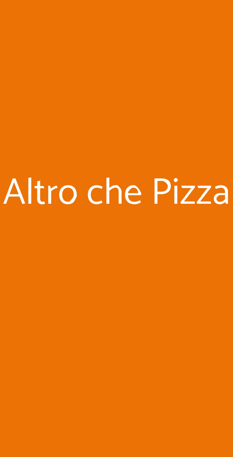 Altro che Pizza Milano menù 1 pagina