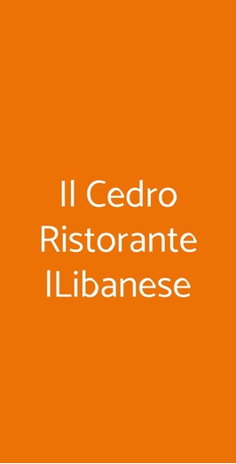 Il Cedro Ristorante Llibanese, Bergamo