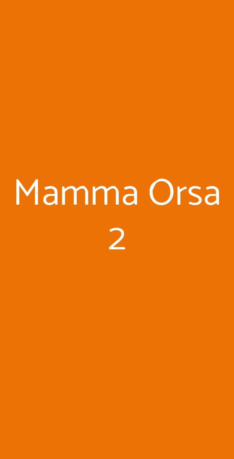 Mamma Orsa 2 Milano menù 1 pagina